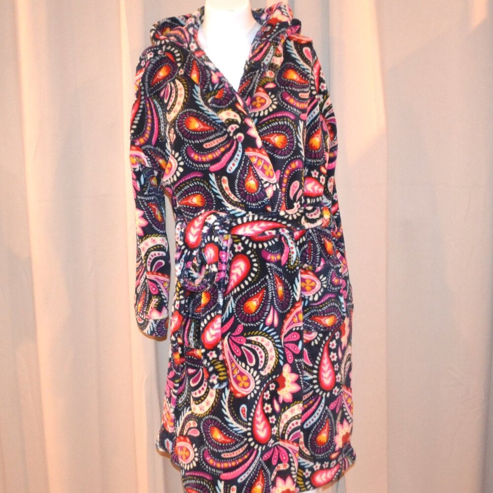 Vera Bradley Parisian Paisley Wrap Fleece Below Knee Robe Hood L/XL